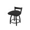 Holland Bar Stool Co 18" Low Back Swivel Vanity Stool, Black Wrinkle, Graph Coal Seat 82118BW018 - alternate 1